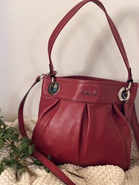 Coach Pink Leather Crossbody Shoulder Bag Small Satchel